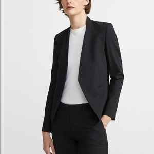 Theory black open blazer in stretch wool
